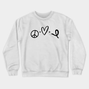 Peace Love Ribbon (b) Crewneck Sweatshirt